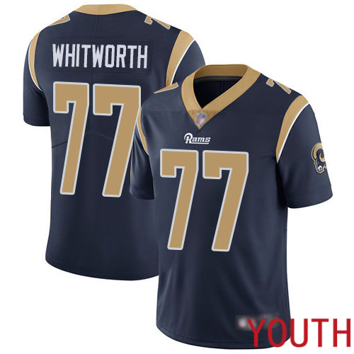 Los Angeles Rams Limited Navy Blue Youth Andrew Whitworth Home Jersey NFL Football #77 Vapor Untouchable->los angeles rams->NFL Jersey